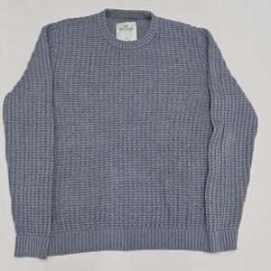 Hollister Men's M Medium Blue Cable Knit Crew Neck Pullover Sweater Knitwear